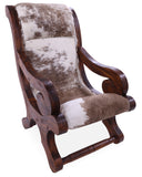 Hair-On Cowhide Handcrafted Reclaimed Wood Chair - Golden Nile