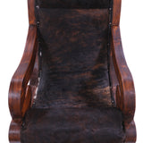 Hair-On Cowhide Handcrafted Reclaimed Wood Chair - Golden Nile
