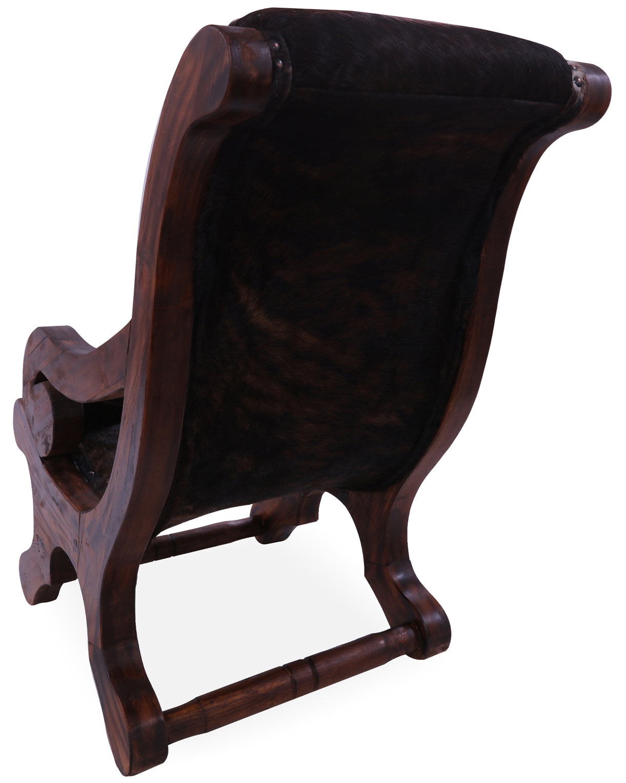 Hair-On Cowhide Handcrafted Reclaimed Wood Chair - Golden Nile