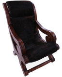 Hair-On Cowhide Handcrafted Reclaimed Wood Chair - Golden Nile