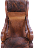 Hair-On Cowhide Handcrafted Reclaimed Wood Chair - Golden Nile