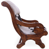 Hair-On Cowhide Handcrafted Reclaimed Wood Chair - Golden Nile