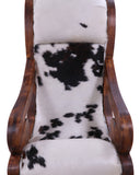 Hair-On Cowhide Handcrafted Reclaimed Wood Chair - Golden Nile