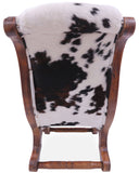 Hair-On Cowhide Handcrafted Reclaimed Wood Chair - Golden Nile