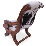 Hair-On Cowhide Handcrafted Reclaimed Wood Chair - Golden Nile