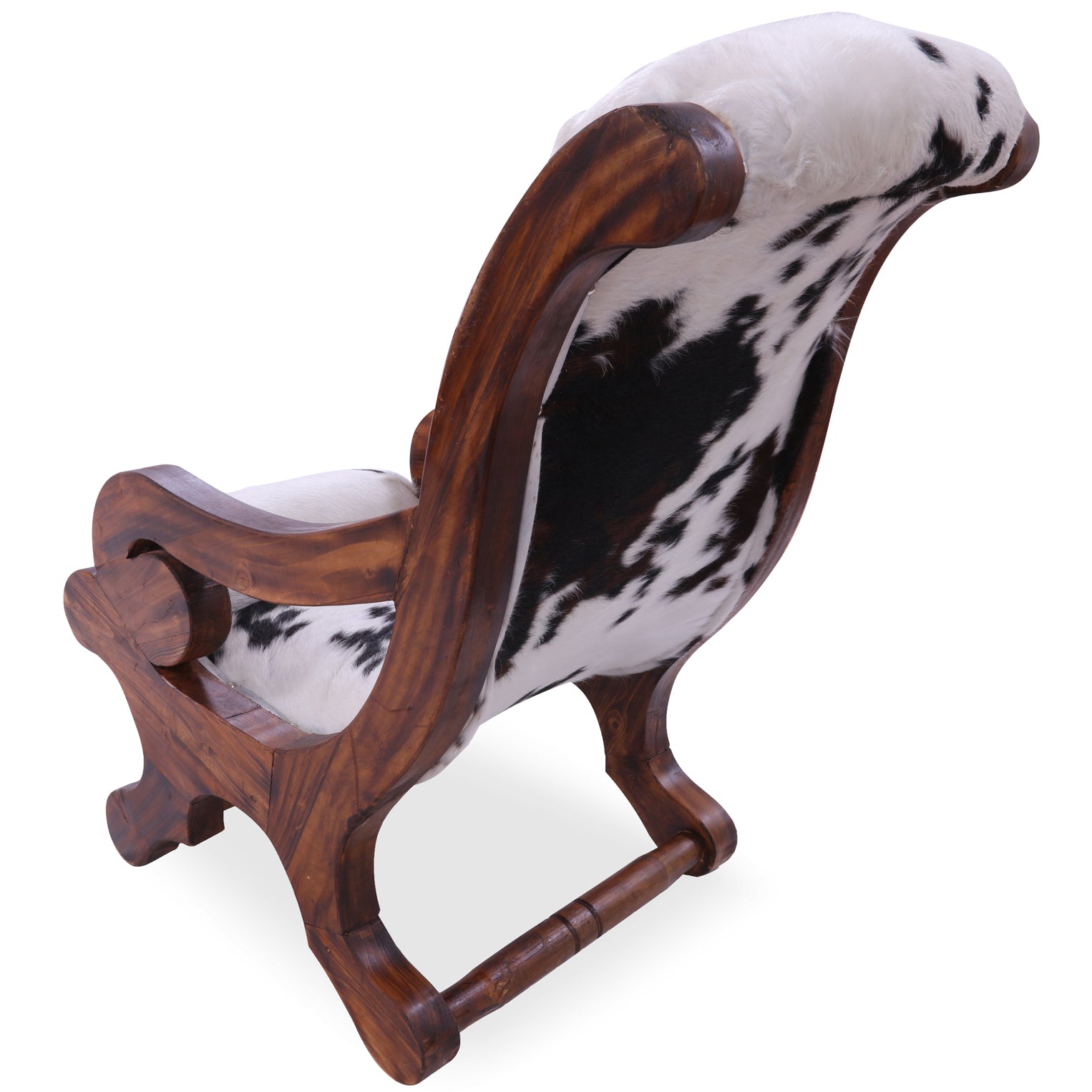 Hair-On Cowhide Handcrafted Reclaimed Wood Chair - Golden Nile