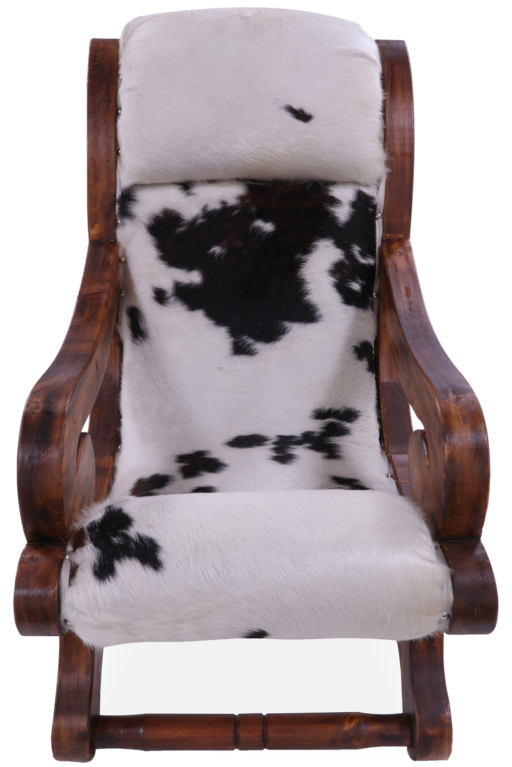 Hair-On Cowhide Handcrafted Reclaimed Wood Chair - Golden Nile