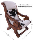 Hair-On Cowhide Handcrafted Reclaimed Wood Chair - Golden Nile