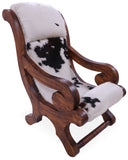 Hair-On Cowhide Handcrafted Reclaimed Wood Chair - Golden Nile