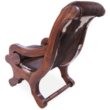 Hair-On Cowhide Handcrafted Reclaimed Wood Chair - Golden Nile