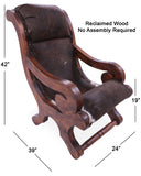 Hair-On Cowhide Handcrafted Reclaimed Wood Chair - Golden Nile
