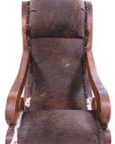 Hair-On Cowhide Handcrafted Reclaimed Wood Chair - Golden Nile