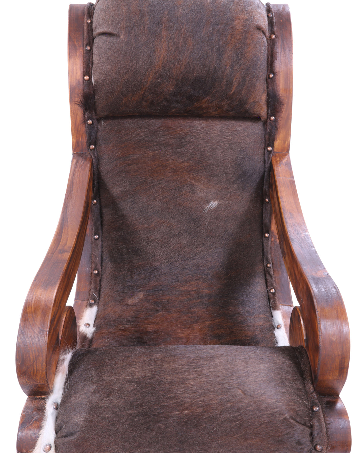 Hair-On Cowhide Handcrafted Reclaimed Wood Chair - Golden Nile