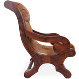 Hair-On Cowhide Handcrafted Reclaimed Wood Chair - Golden Nile
