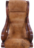 Hair-On Cowhide Handcrafted Reclaimed Wood Chair - Golden Nile