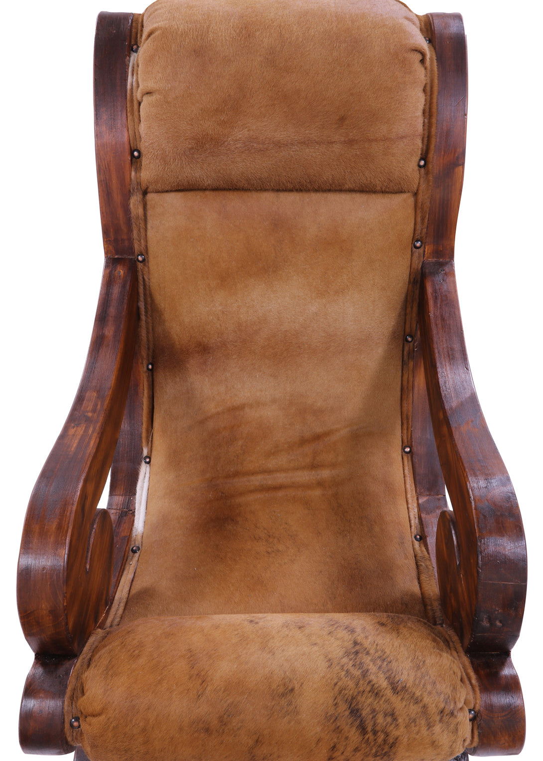Hair-On Cowhide Handcrafted Reclaimed Wood Chair - Golden Nile
