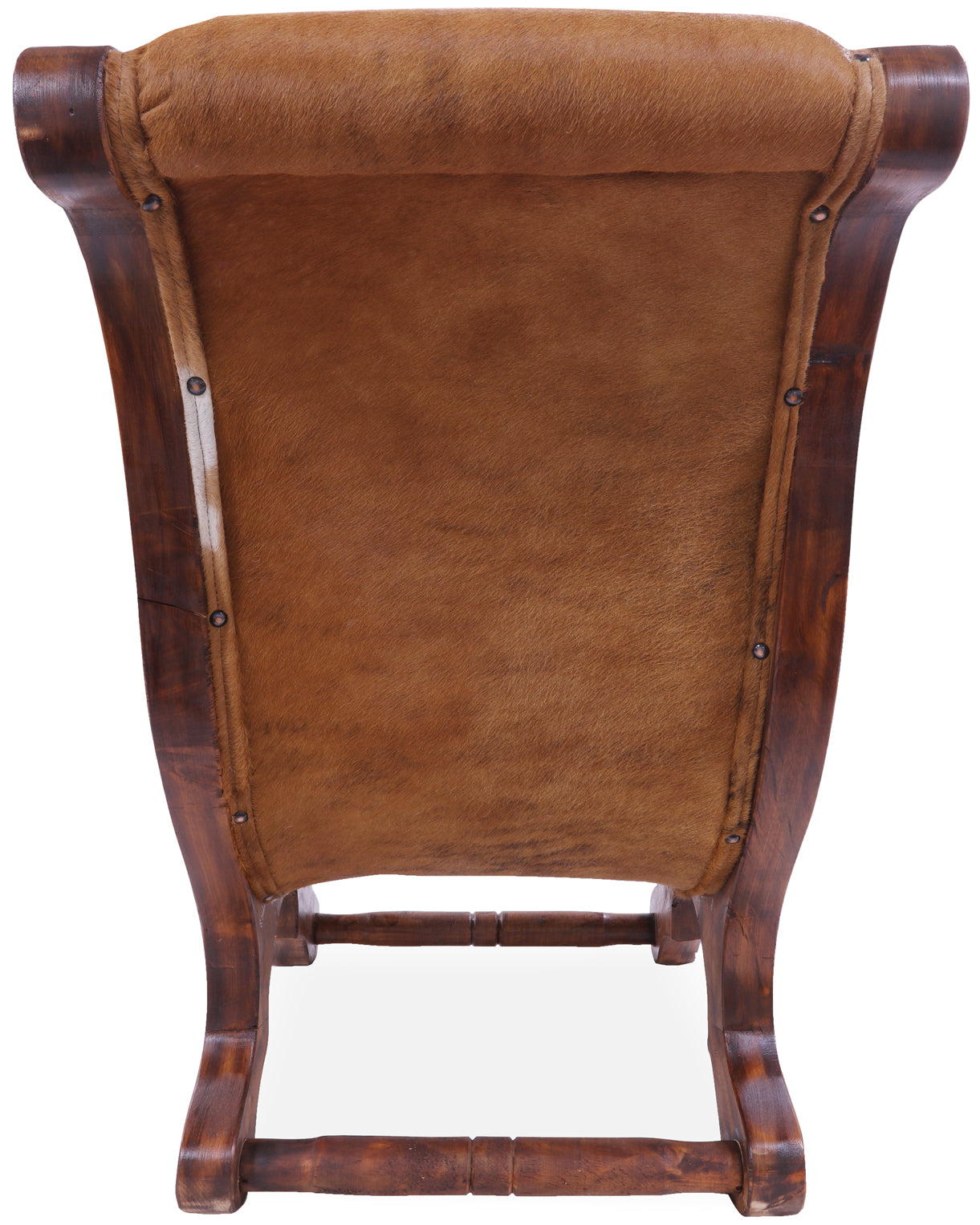 Hair-On Cowhide Handcrafted Reclaimed Wood Chair - Golden Nile