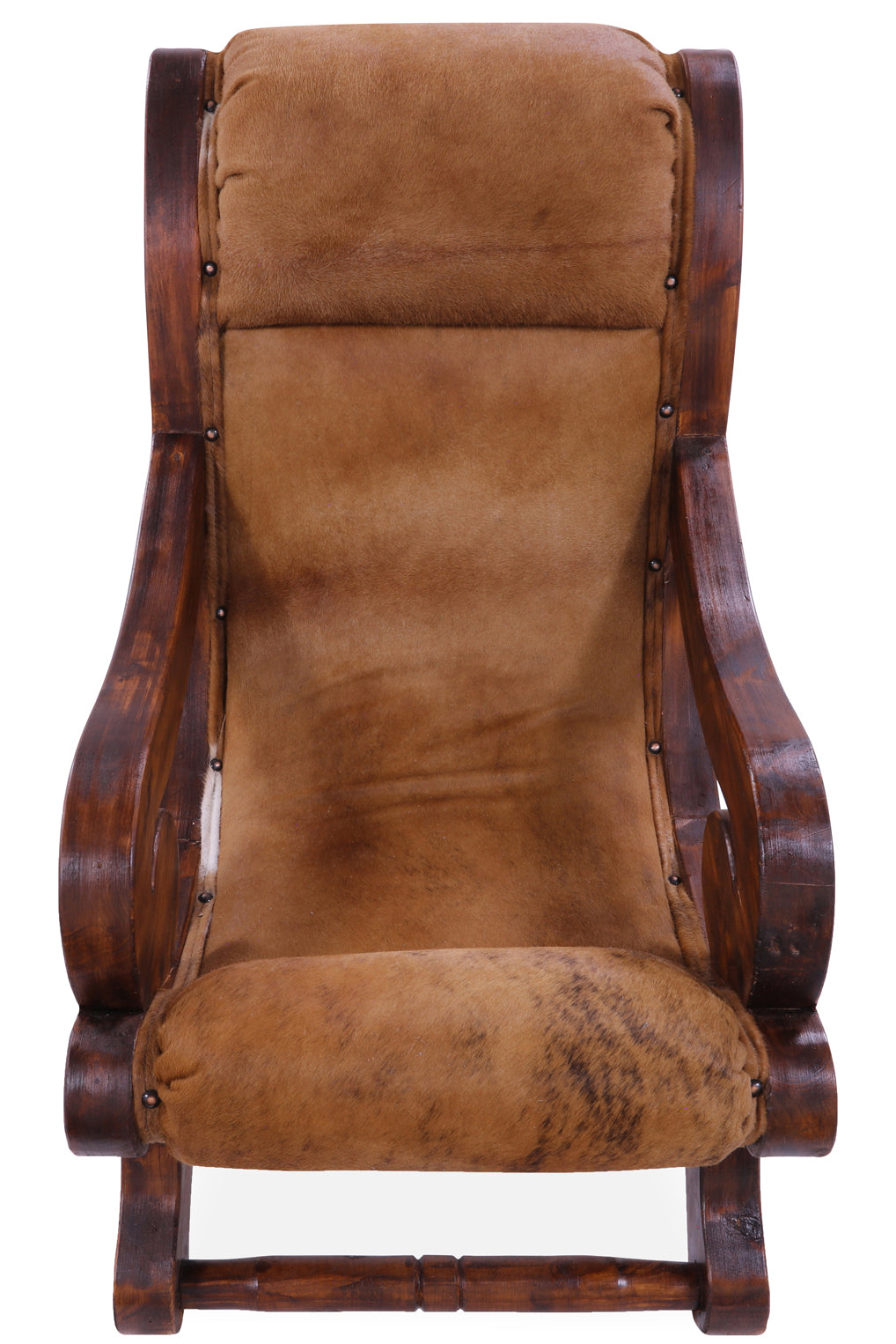 Hair-On Cowhide Handcrafted Reclaimed Wood Chair - Golden Nile