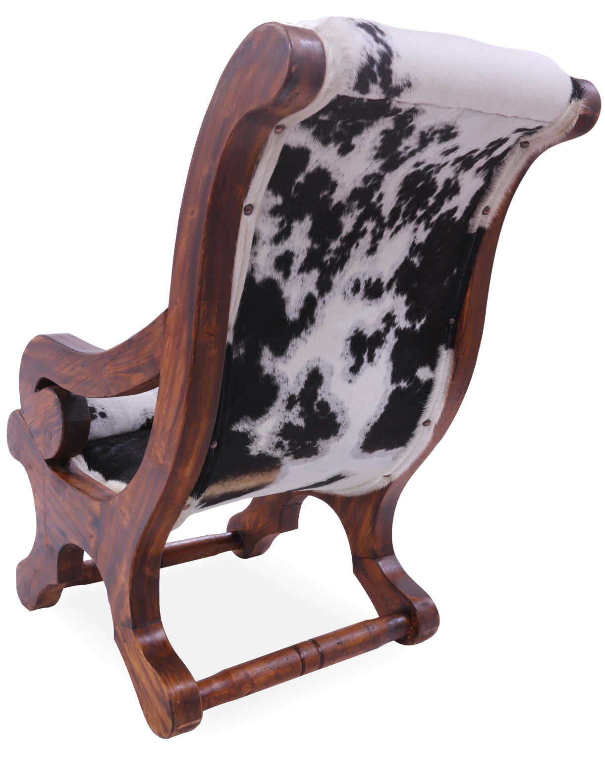 Hair-On Cowhide Handcrafted Reclaimed Wood Chair - Golden Nile