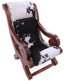 Hair-On Cowhide Handcrafted Reclaimed Wood Chair - Golden Nile