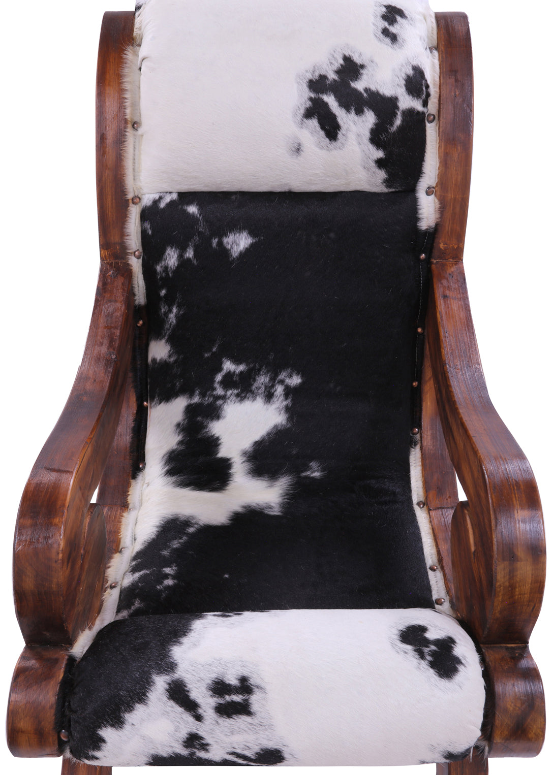 Hair-On Cowhide Handcrafted Reclaimed Wood Chair - Golden Nile