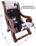 Hair-On Cowhide Handcrafted Reclaimed Wood Chair - Golden Nile