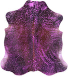 Pink Metallic Natural Hair-On Cowhide Rug - 6' 6" X 6' 0" - Golden Nile
