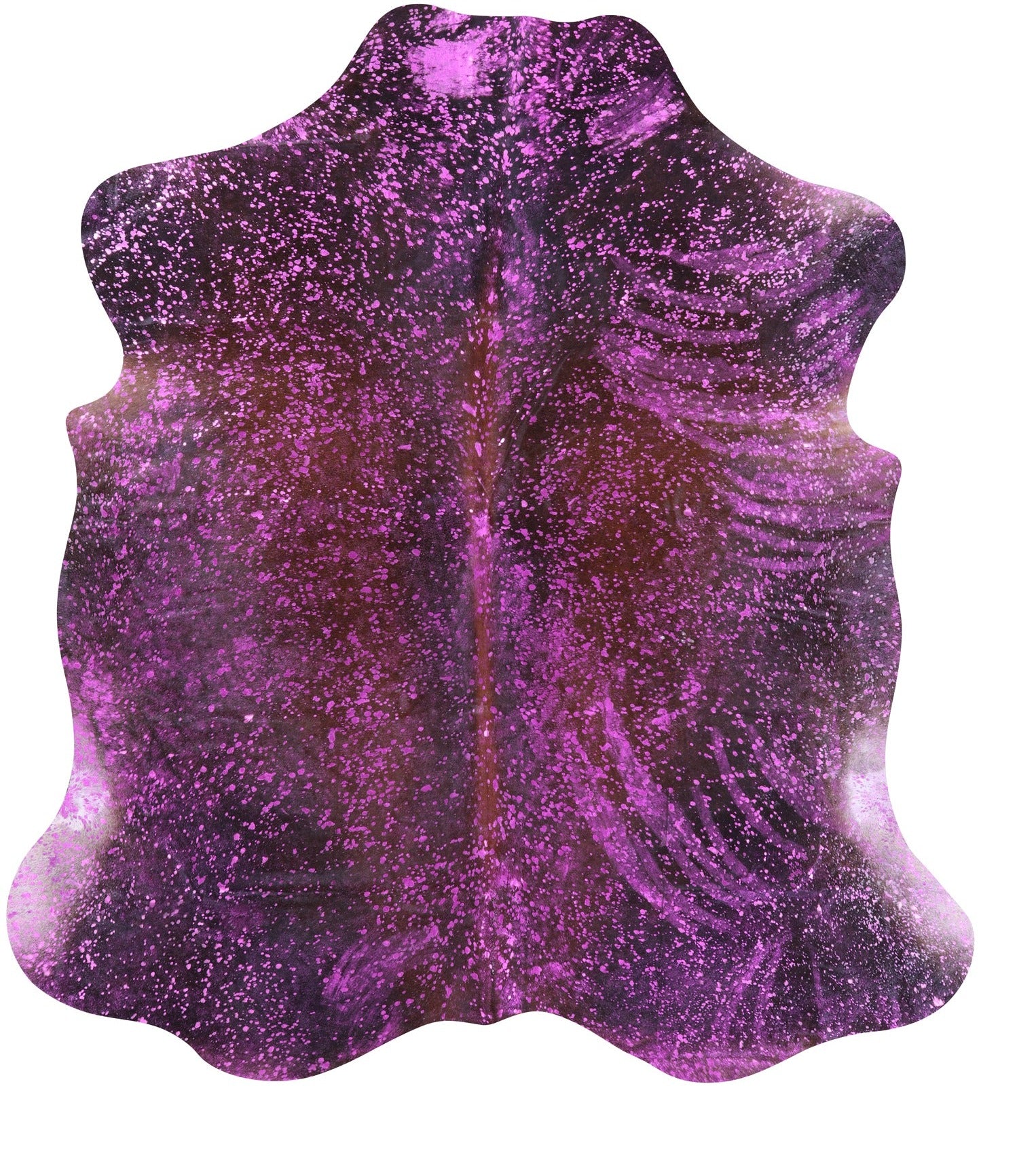 Pink Metallic Natural Hair-On Cowhide Rug - 6' 6" X 6' 0" - Golden Nile