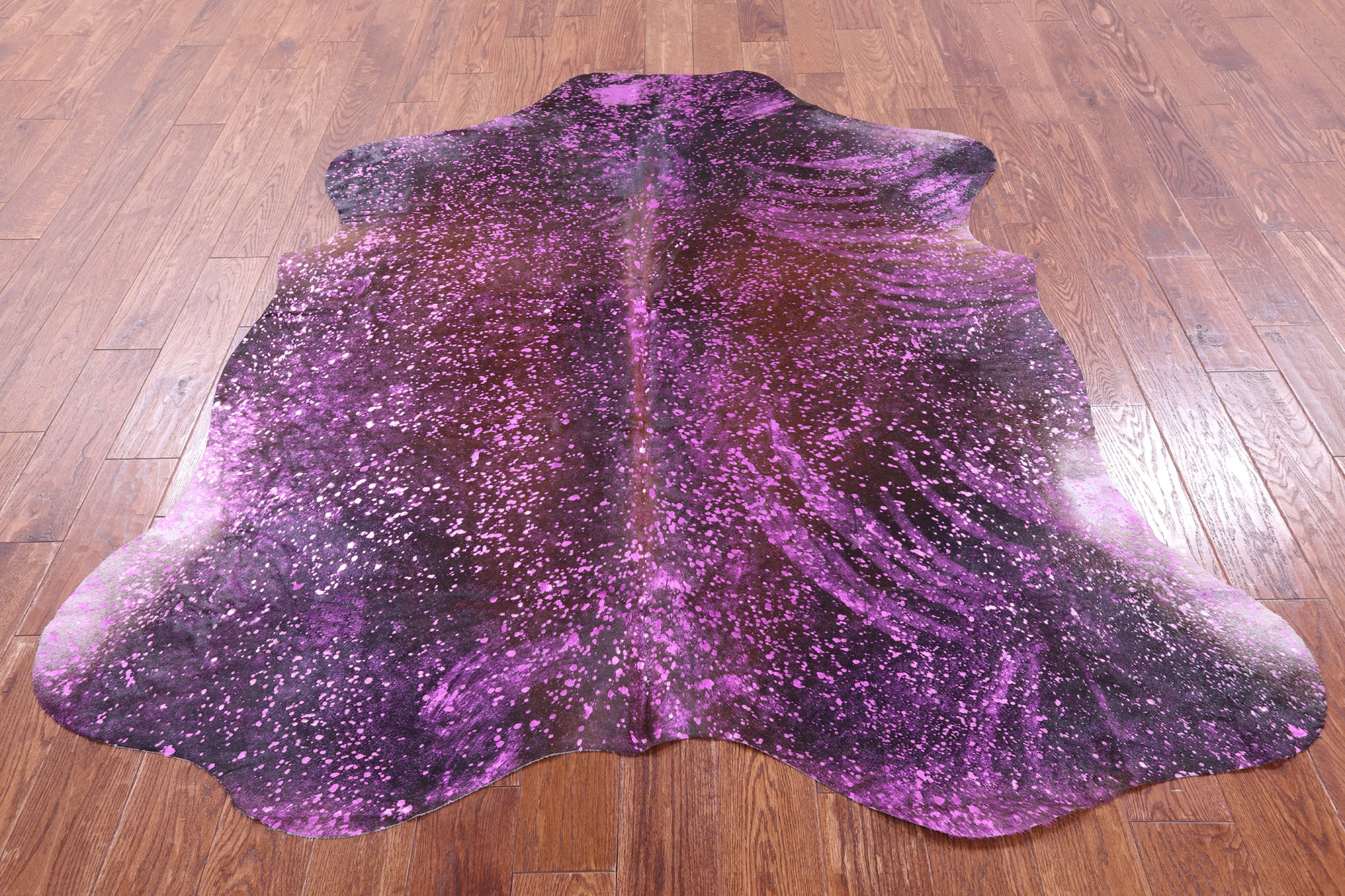 Pink Metallic Natural Hair-On Cowhide Rug - 6' 6" X 6' 0" - Golden Nile