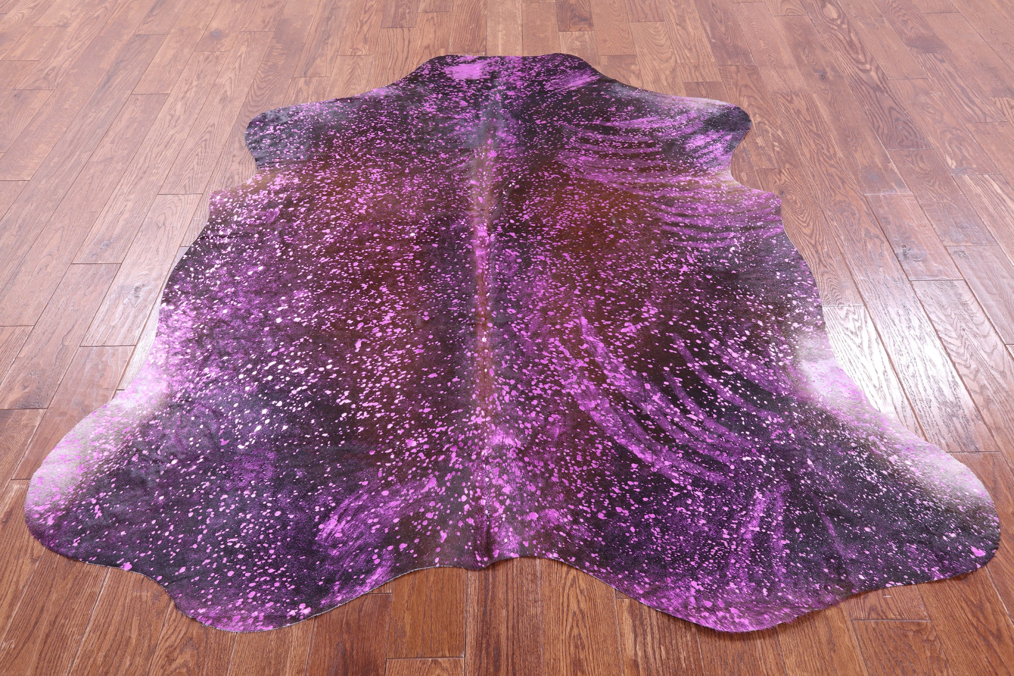 Pink Metallic Natural Hair-On Cowhide Rug - 6' 6" X 6' 0" - Golden Nile
