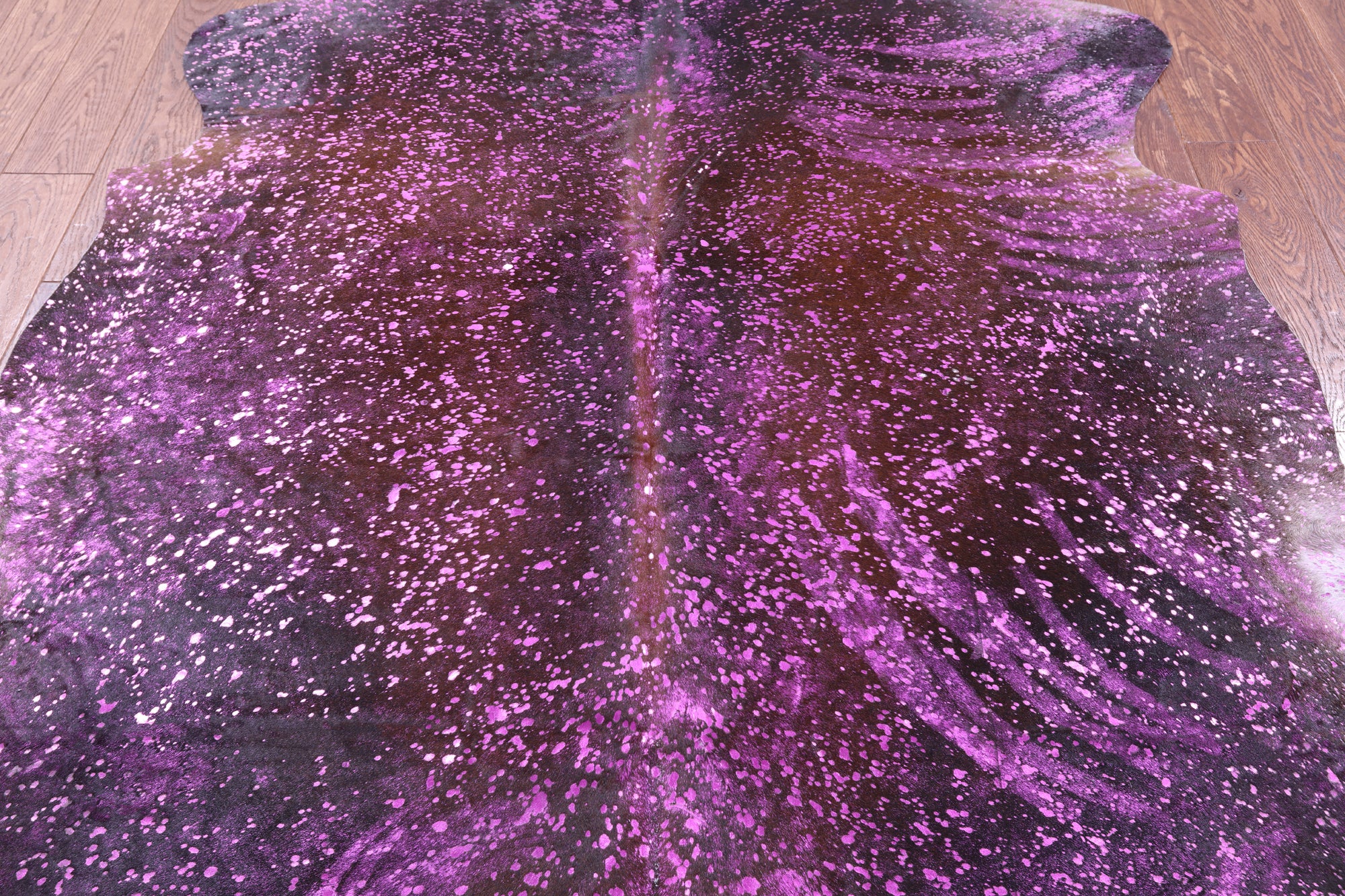 Pink Metallic Natural Hair-On Cowhide Rug - 6' 6" X 6' 0" - Golden Nile