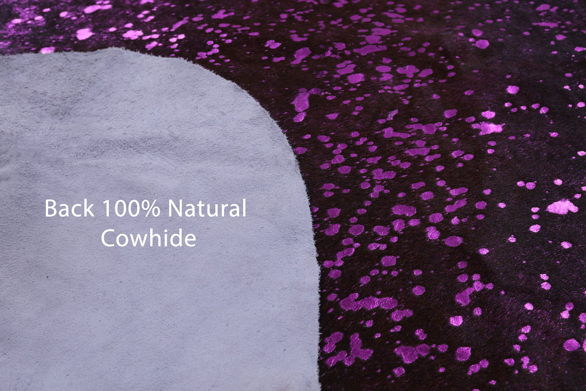 Pink Metallic Natural Hair-On Cowhide Rug - 6' 6" X 6' 0" - Golden Nile