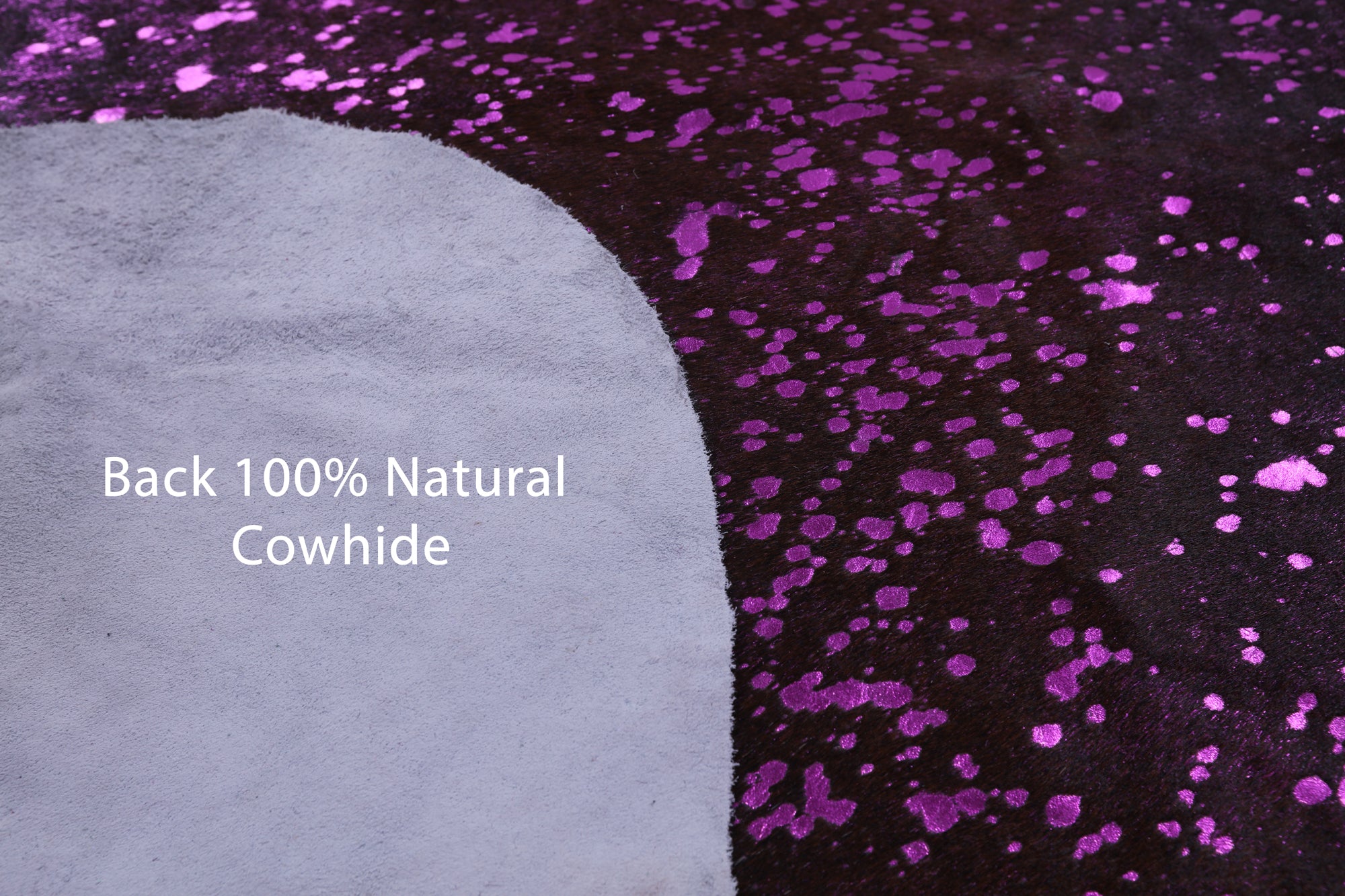 Pink Metallic Natural Hair-On Cowhide Rug - 6' 6" X 6' 0" - Golden Nile