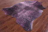 Pink Metallic Natural Hair-On Cowhide Rug - 7' 9" X 6' 5" - Golden Nile