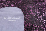 Pink Metallic Natural Hair-On Cowhide Rug - 7' 9" X 6' 5" - Golden Nile