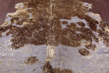 Gold Metallic Natural Hair-On Cowhide Rug - 6' 9" X 6' 4" - Golden Nile