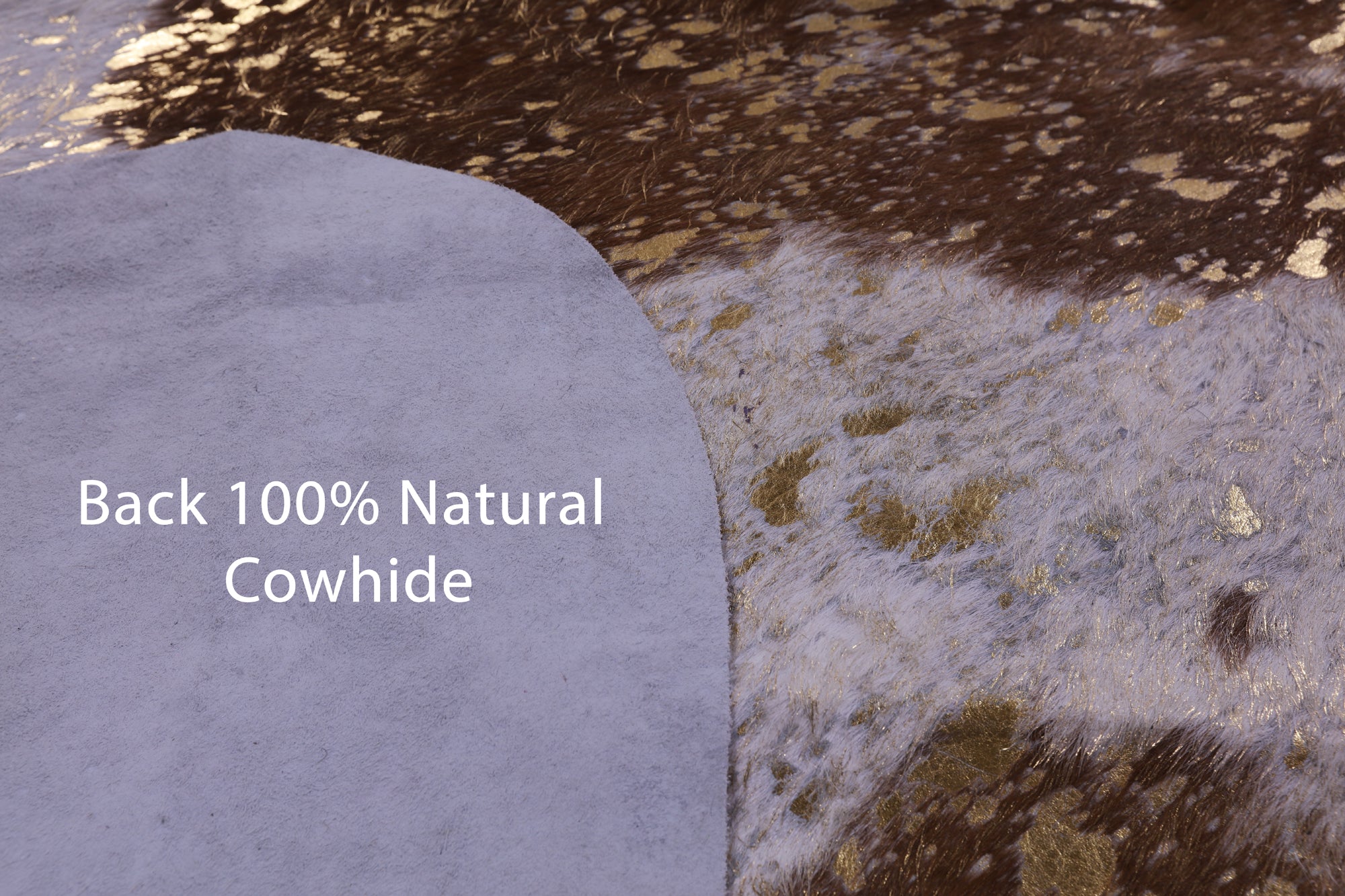 Gold Metallic Natural Hair-On Cowhide Rug - 6' 9" X 6' 4" - Golden Nile