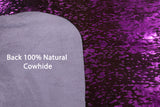 Pink Metallic Natural Hair-On Cowhide Rug - 6' 1" X 6' 0" - Golden Nile