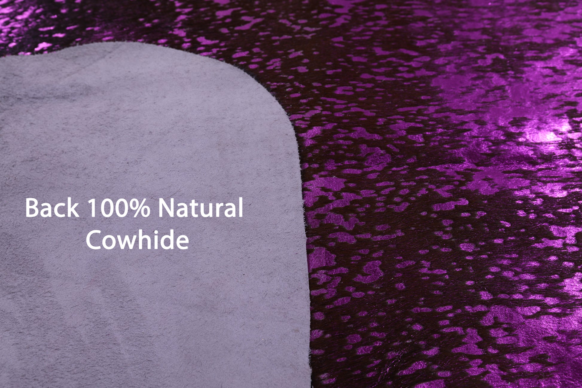 Pink Metallic Natural Hair-On Cowhide Rug - 6' 1" X 6' 0" - Golden Nile