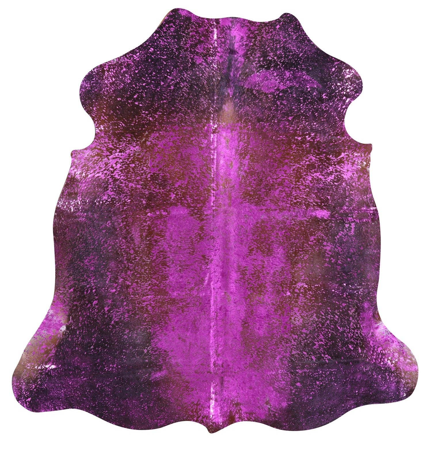 Pink Metallic Natural Hair-On Cowhide Rug - 6' 1" X 6' 0" - Golden Nile