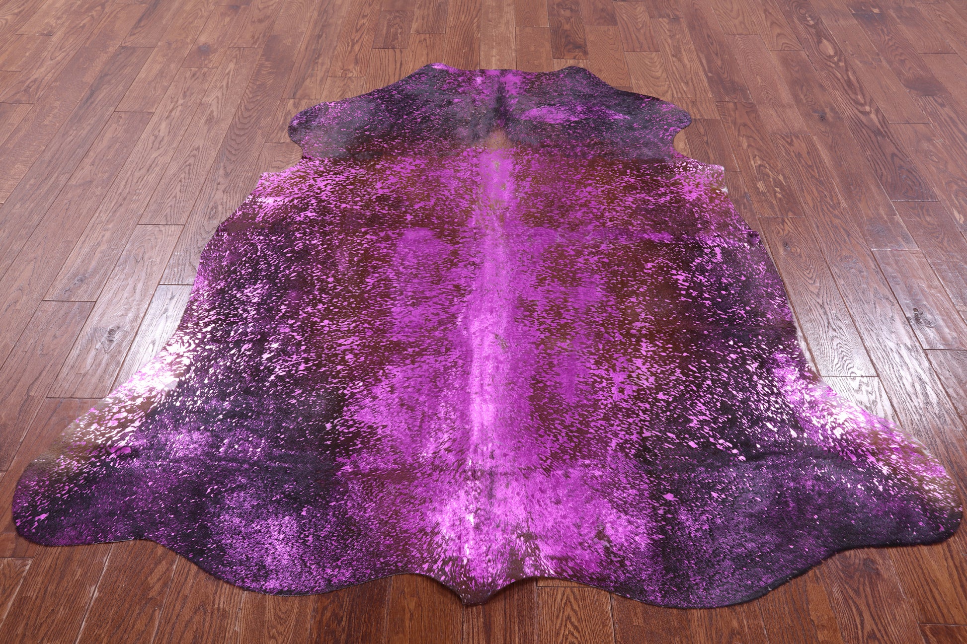 Pink Metallic Natural Hair-On Cowhide Rug - 6' 1" X 6' 0" - Golden Nile