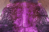 Pink Metallic Natural Hair-On Cowhide Rug - 6' 1" X 6' 0" - Golden Nile