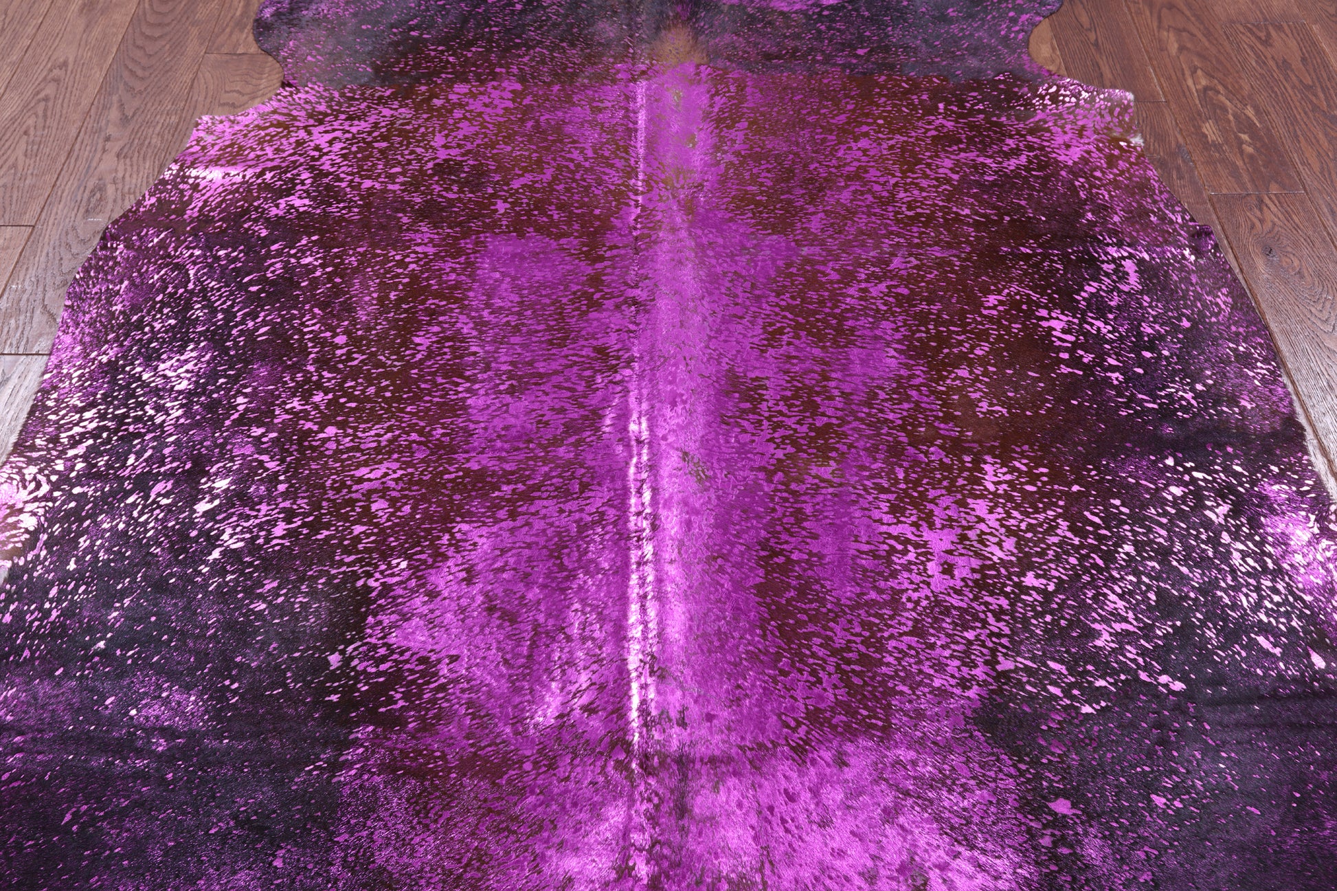 Pink Metallic Natural Hair-On Cowhide Rug - 6' 1" X 6' 0" - Golden Nile