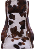 Hair-On Cowhide Handcrafted Reclaimed Wood Chair - Golden Nile