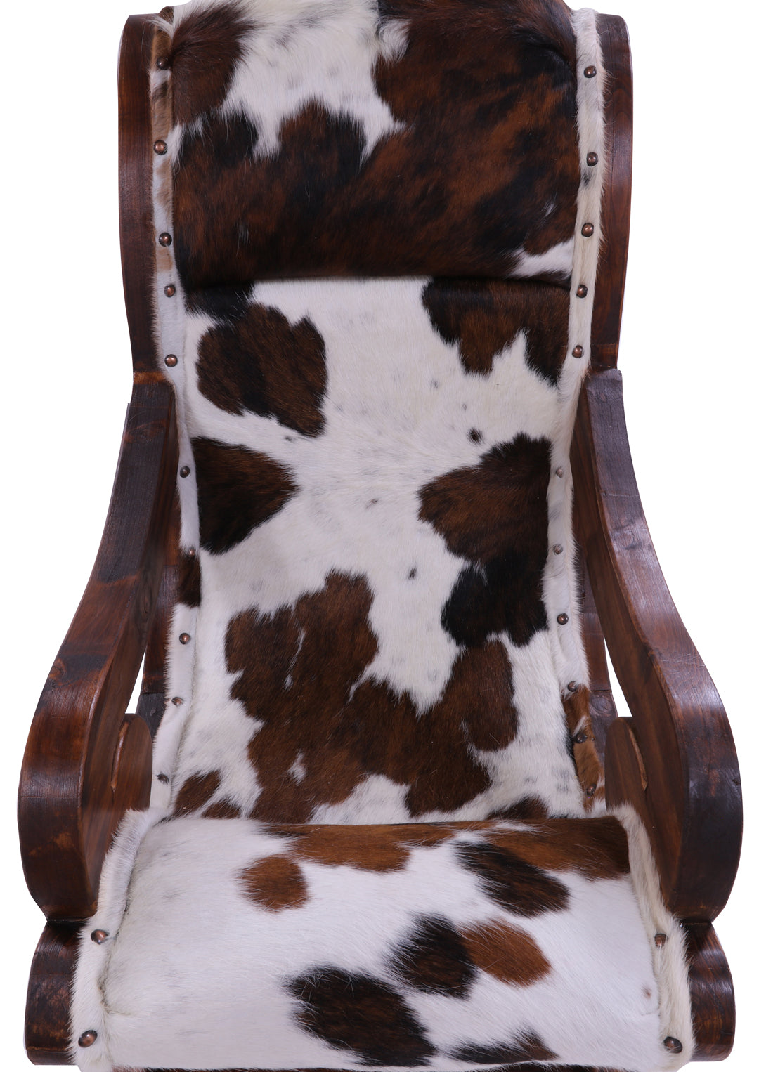 Hair-On Cowhide Handcrafted Reclaimed Wood Chair - Golden Nile