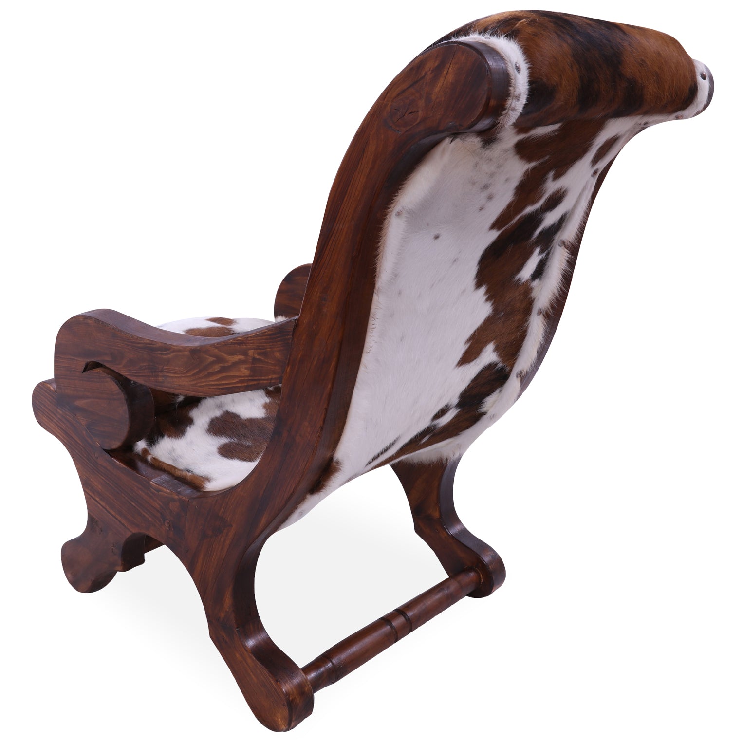 Hair-On Cowhide Handcrafted Reclaimed Wood Chair - Golden Nile