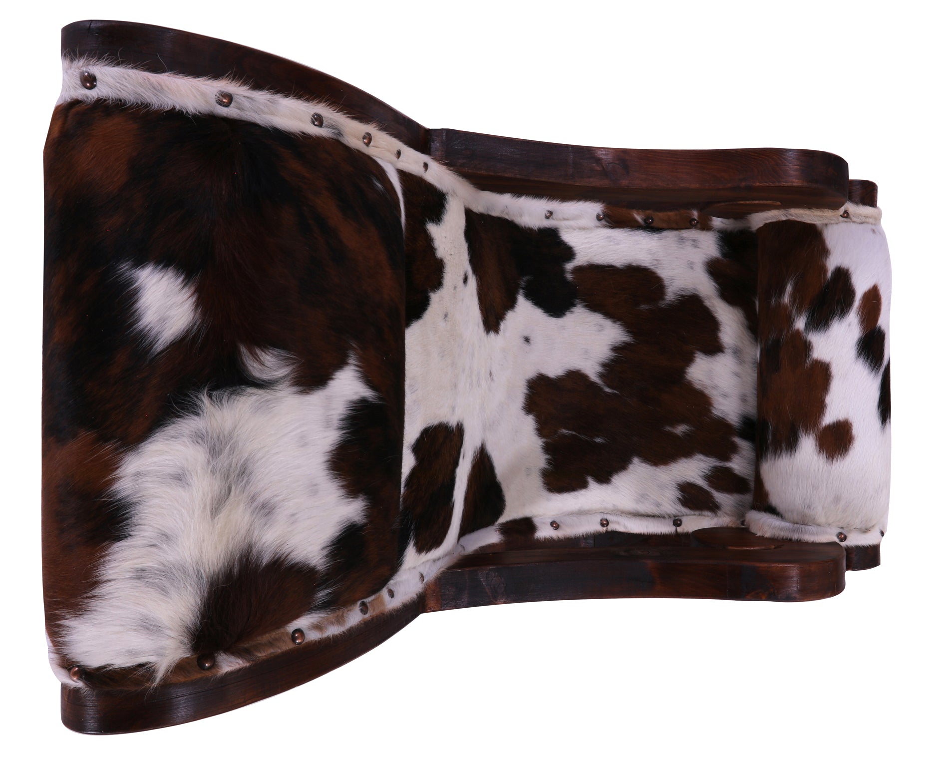 Hair-On Cowhide Handcrafted Reclaimed Wood Chair - Golden Nile