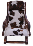 Hair-On Cowhide Handcrafted Reclaimed Wood Chair - Golden Nile