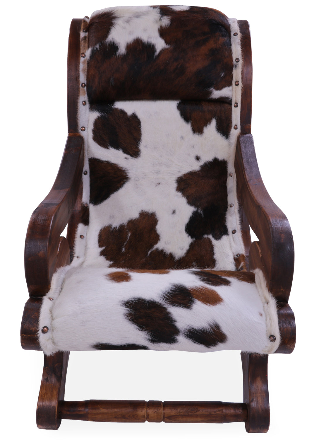 Hair-On Cowhide Handcrafted Reclaimed Wood Chair - Golden Nile