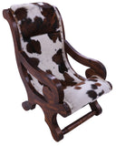 Hair-On Cowhide Handcrafted Reclaimed Wood Chair - Golden Nile